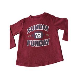 Garanimals "Sunday Funday 72" Football Long Sleeve Thermal Weave Tee Toddler Sz